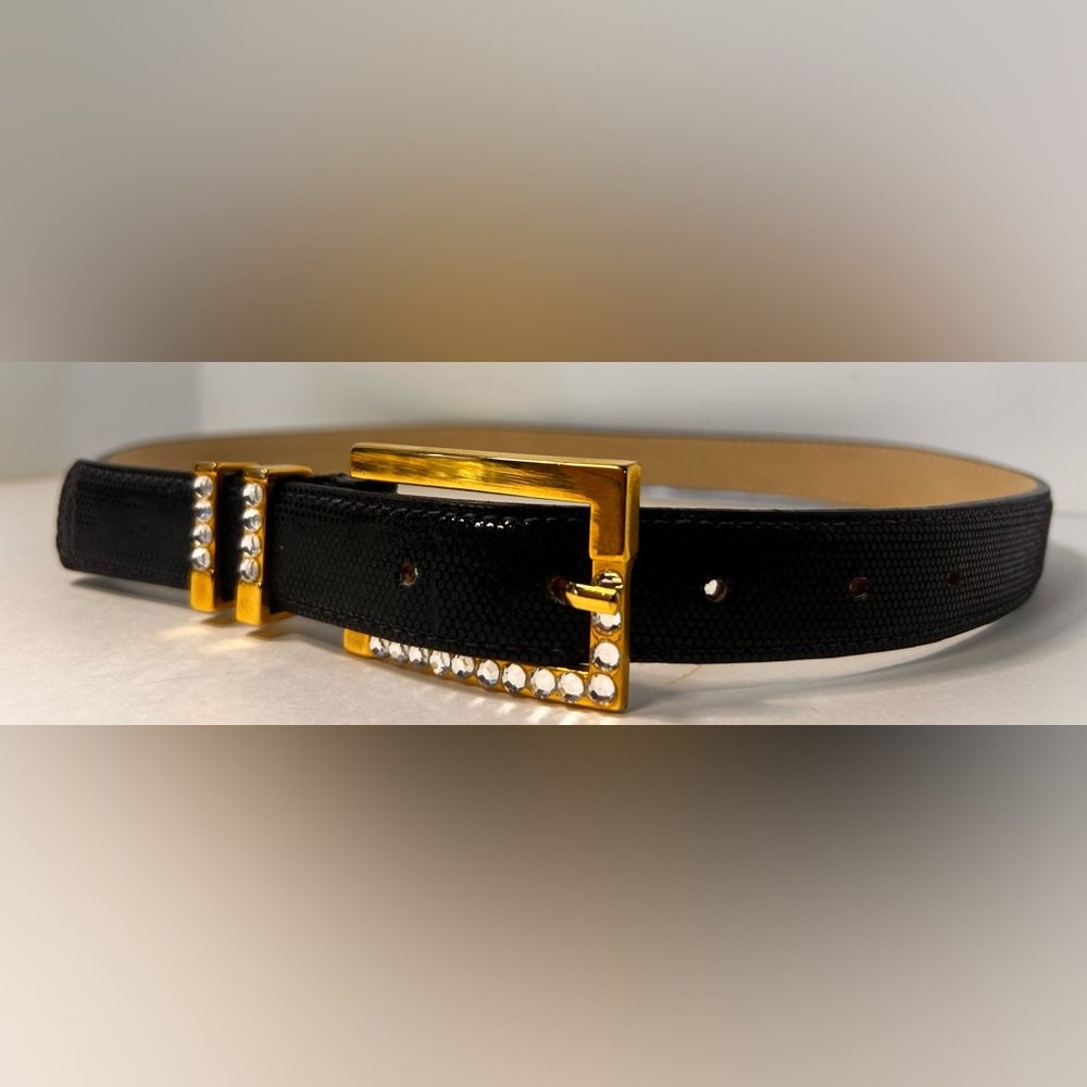 Leatherrock Womens Genuine Leather Black Belt. L.  4247. Some Wear. Cool Belt